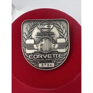 Indy 500 Silver Pit Badge 1995 Numbered Corvette Indianapolis Official Car Pin